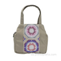 Cartera de mano con bordado étnico de nailon elegante